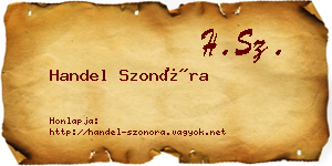 Handel Szonóra névjegykártya